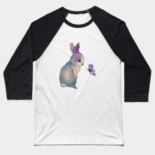 Hase mit Schmetterling Baseball T-Shirt